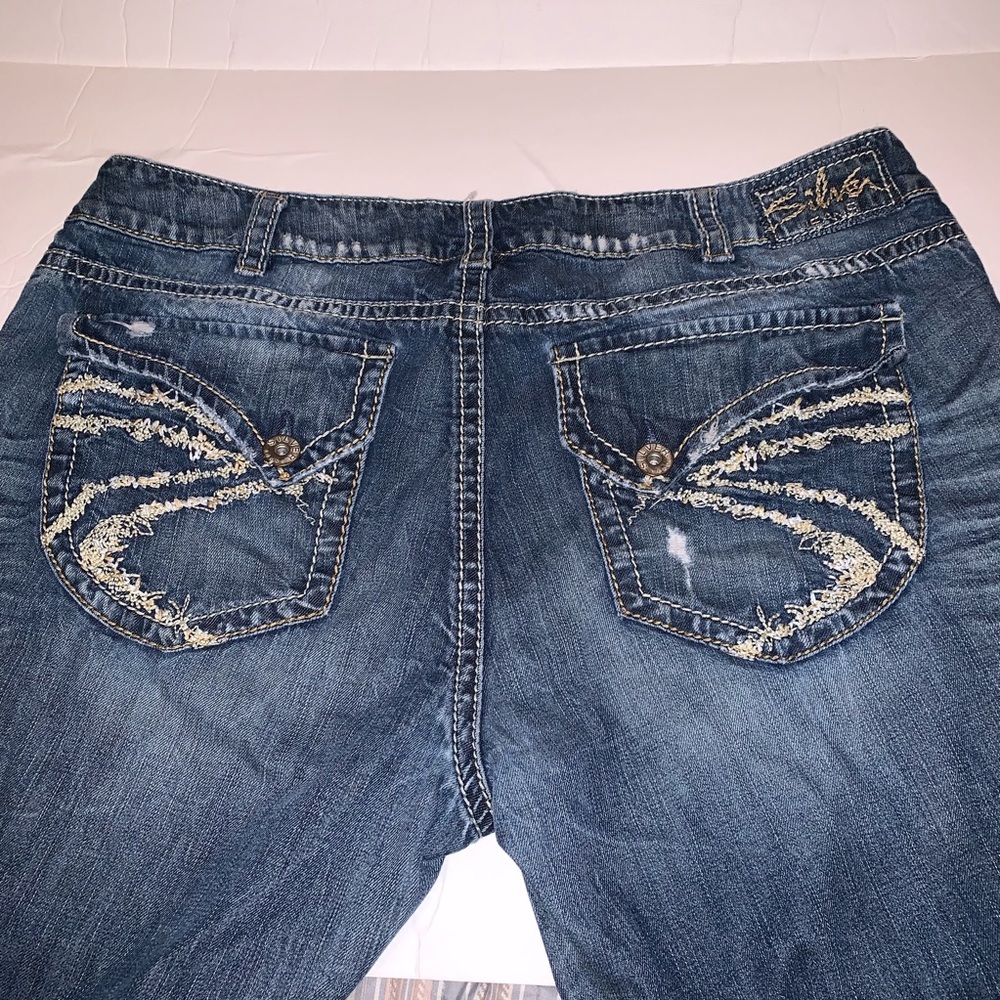 Silver Distressed Jeans size 20